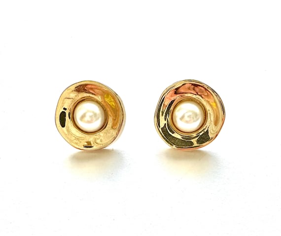 Vintage Givenchy Pearl Earrings 1980s 1990s Glam Jewelry