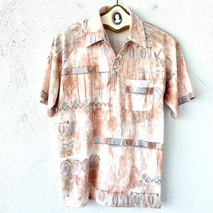 vintage des années 70 chemise à grand col polo de golf graphique Hawaii des années 70 à col
