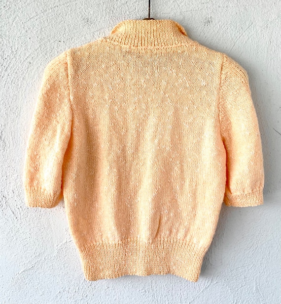 Vintage 50s 80s Peter Pan Collar Sweater Knit Col… - image 4