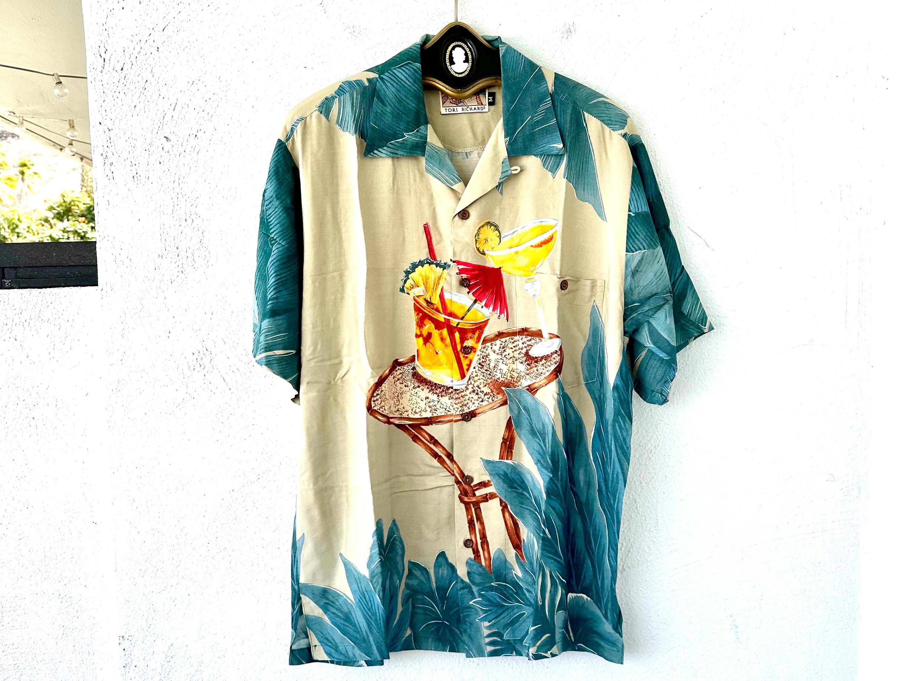 Vintage Tori Richard Disney Y2k Hawaiian Cocktail Shirt Hawaii