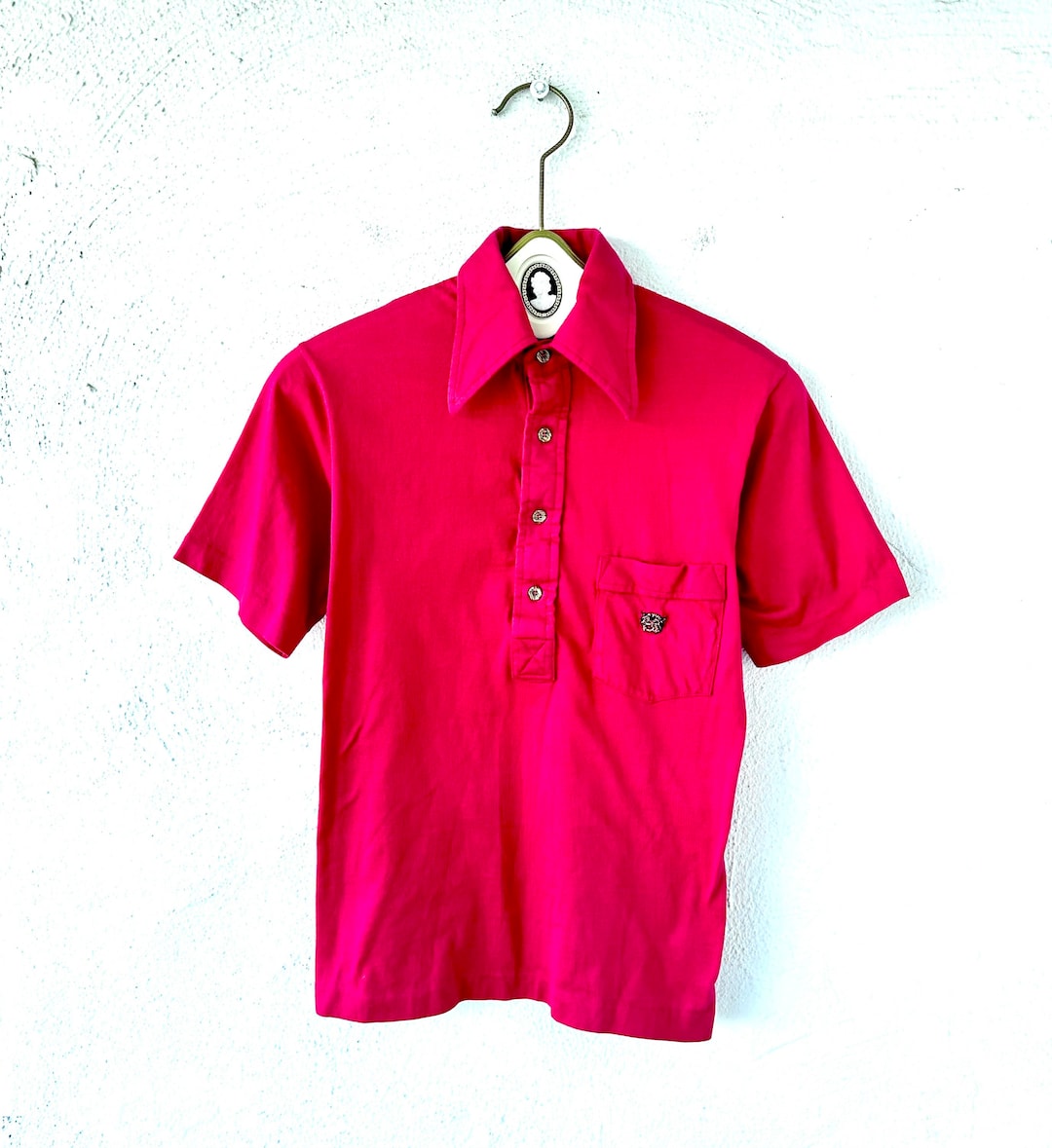 Vintage 70s Mens Large Dagger Collar Shirt 1970s Mens Golf Etsy