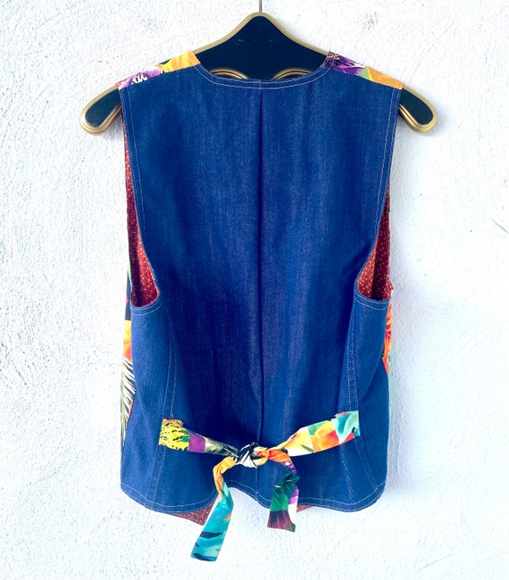 Vintage Hawaiian Quilted Top Hawaii Patchwork Vest Fl… Gem