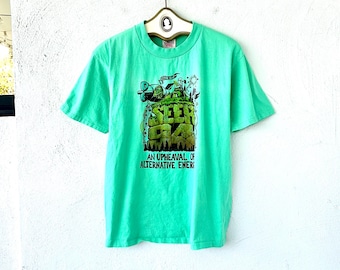90’s Power net t-shirts Vintage 90s Oneita Power-T Aztec Navajo Indian Single Stitch