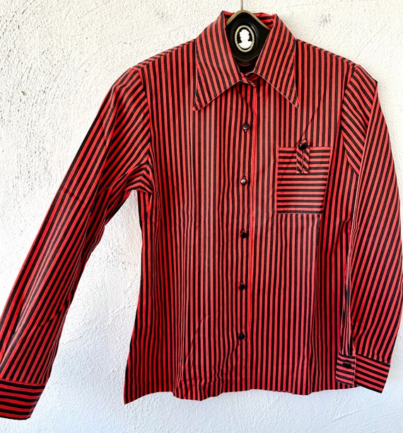 60er 70er Jahre Brady Retro Herren Disco Kostüm Kariert Bad Taste Hemd