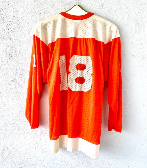 Vintage 70s NFL Football Sports Jersey Mesh Long … - image 3