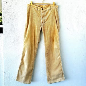 Vintage 70s Corduroy Wide Wale Bell Bottoms Jeans 1970s Hippie Slouchy Pants