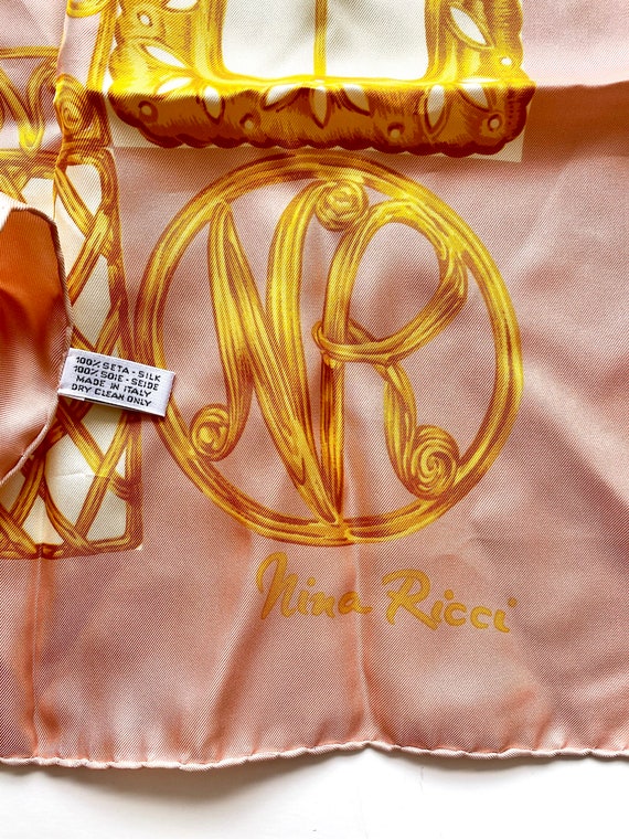 Vintage Nina Ricci Couture Baroque Silk Scarf // … - image 2