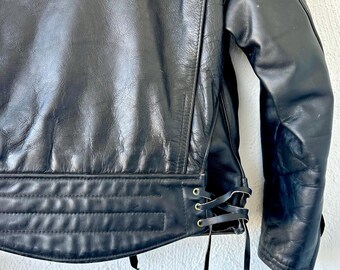Vintage Langlitz Leather Motorcycle Jacket Women's Black Classic