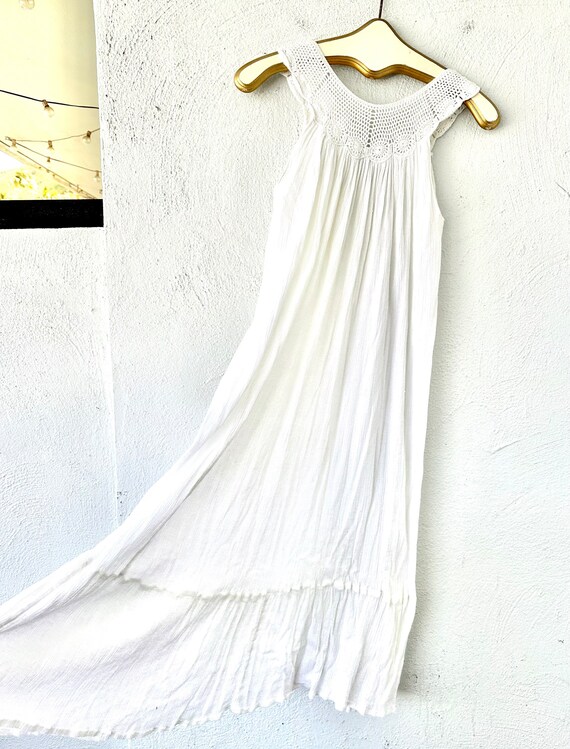 Vintage 70s Bila Indian Gauze Dress 1970s Hippie … - image 7