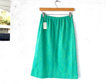 Vintage 60s 70s Psychedelic Midi High Waisted Skirt