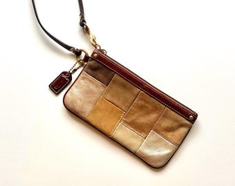 Pochette vintage Coach en cuir patchwork style années 2000