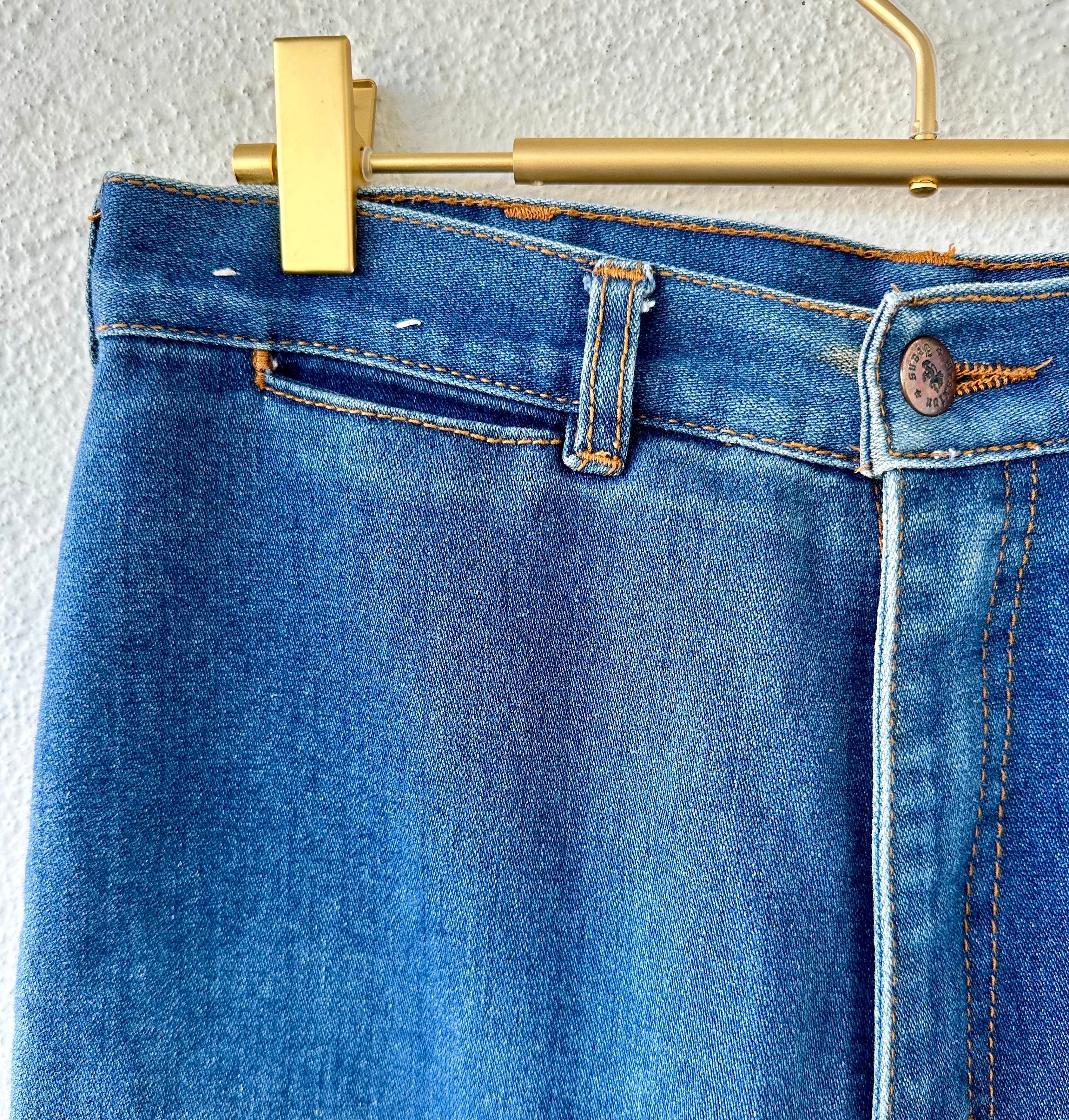 Vintage 70s 80s Embroidered Back Pocket Jeans // High