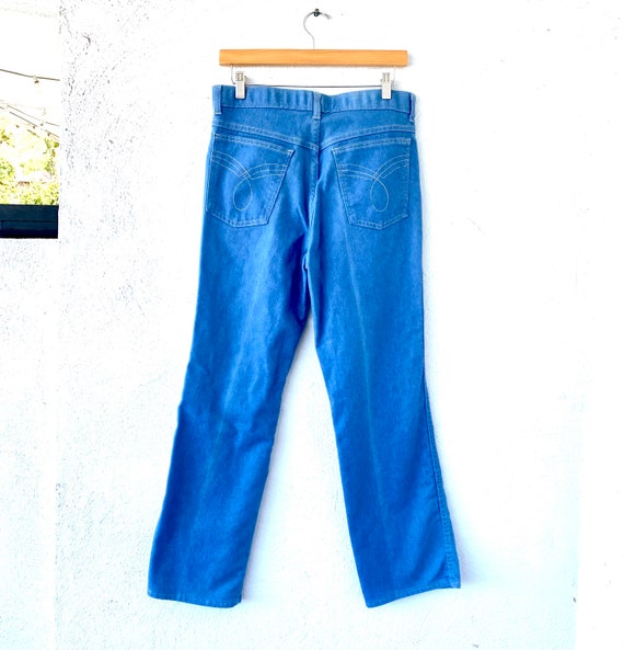 Vintage 70s Bell Bottom Denim Light Wash Jeans - image 1