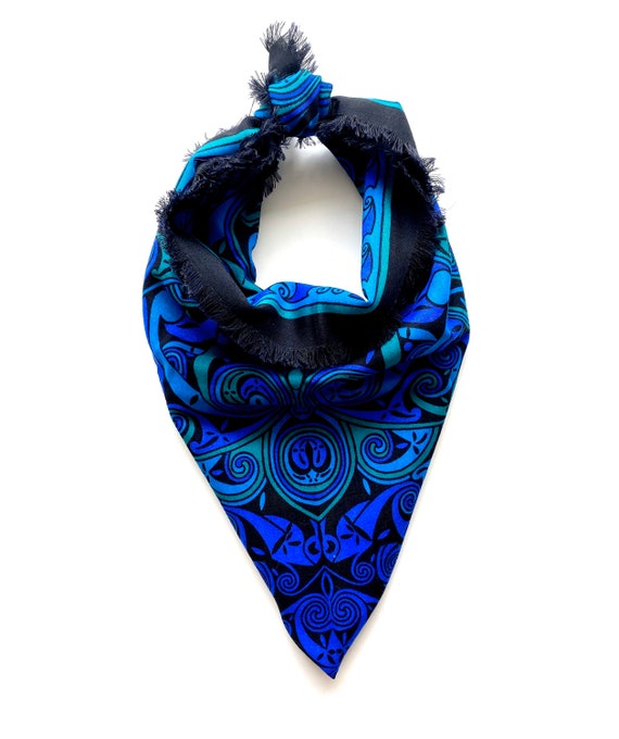 Vintage 80s 90s Baroque Paisley Graphic Scarf // … - image 3