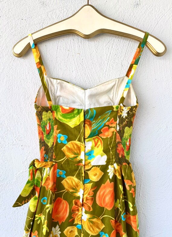 Vintage 50s Hawaiian Sarong Wiggle Dress Hawaii W… - image 9