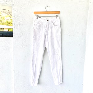 Pantalón Vaquero Recto Vintage 80s 90s Blanco Mom Jeans