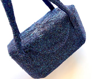 Vintage 40s 50s Charlet Beaded Box Handbag Bag Purse