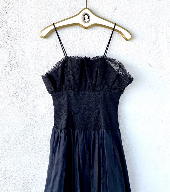 Vintage 50s Tulle Lace Dress 1950s Party Dress Bl… - image 4