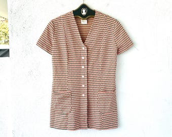 Vestido camisero tipo túnica a cuadros estilo vintage de los años 60 y 70