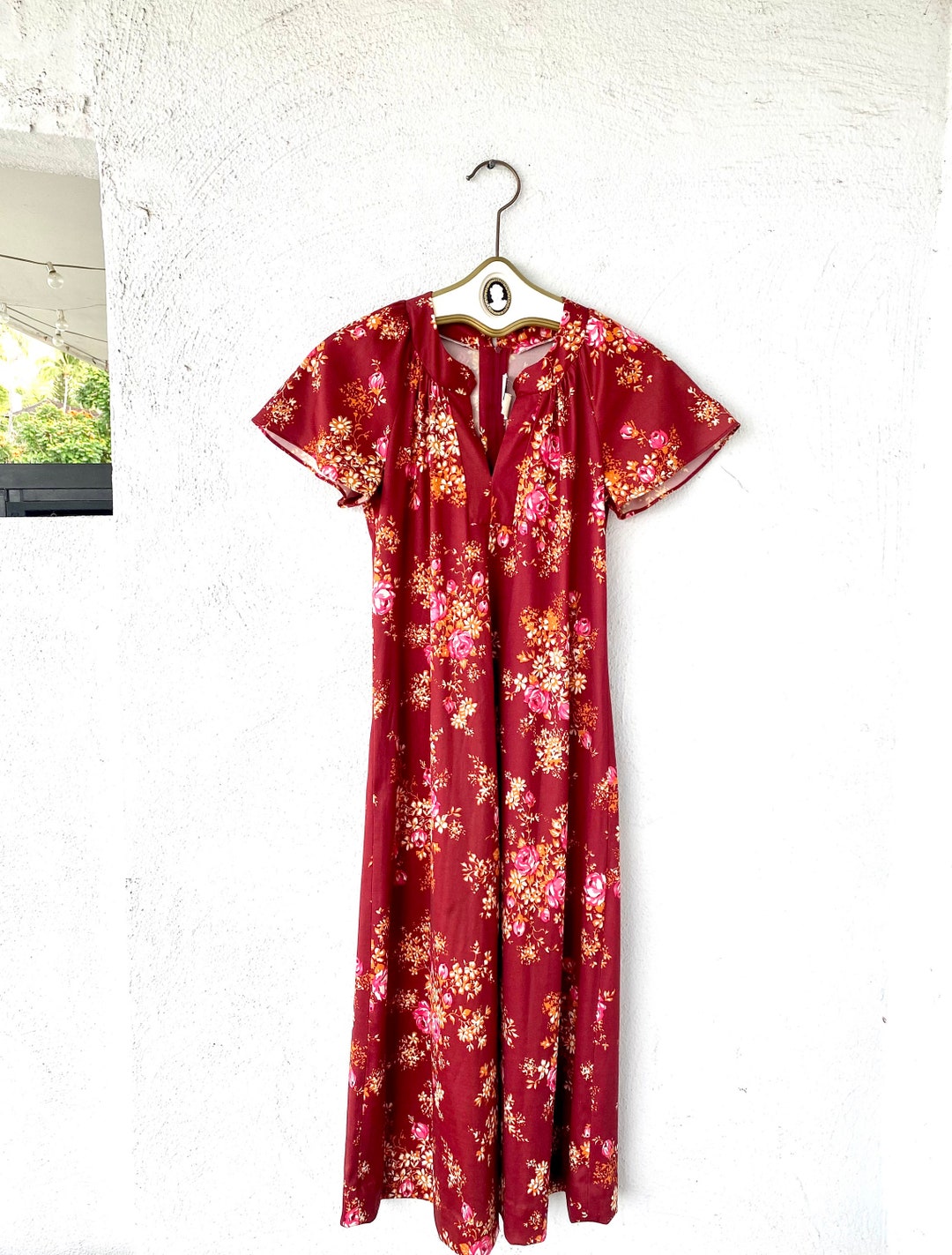 Vintage 70s Liberty House Hawaiian Muumuu 1970s Hawaii Floral Red Long ...