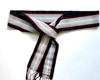 Vintage 90s Wide Woven Blue Cloth Chord Faux Leather Trim  display picture 2