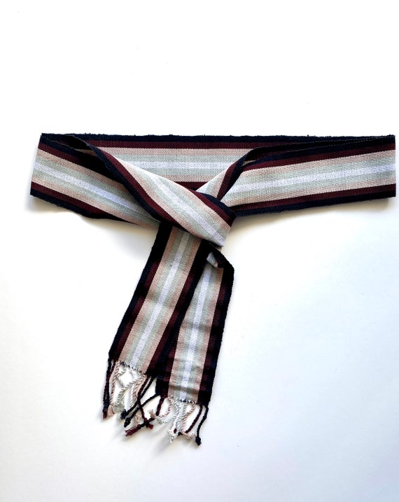 Vintage Woven Striped Tassel Belt // Guatemalan - image 1
