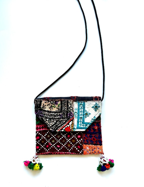 Vintage Boho Patchwork Embroidered Bag Hippie Ind… - image 1