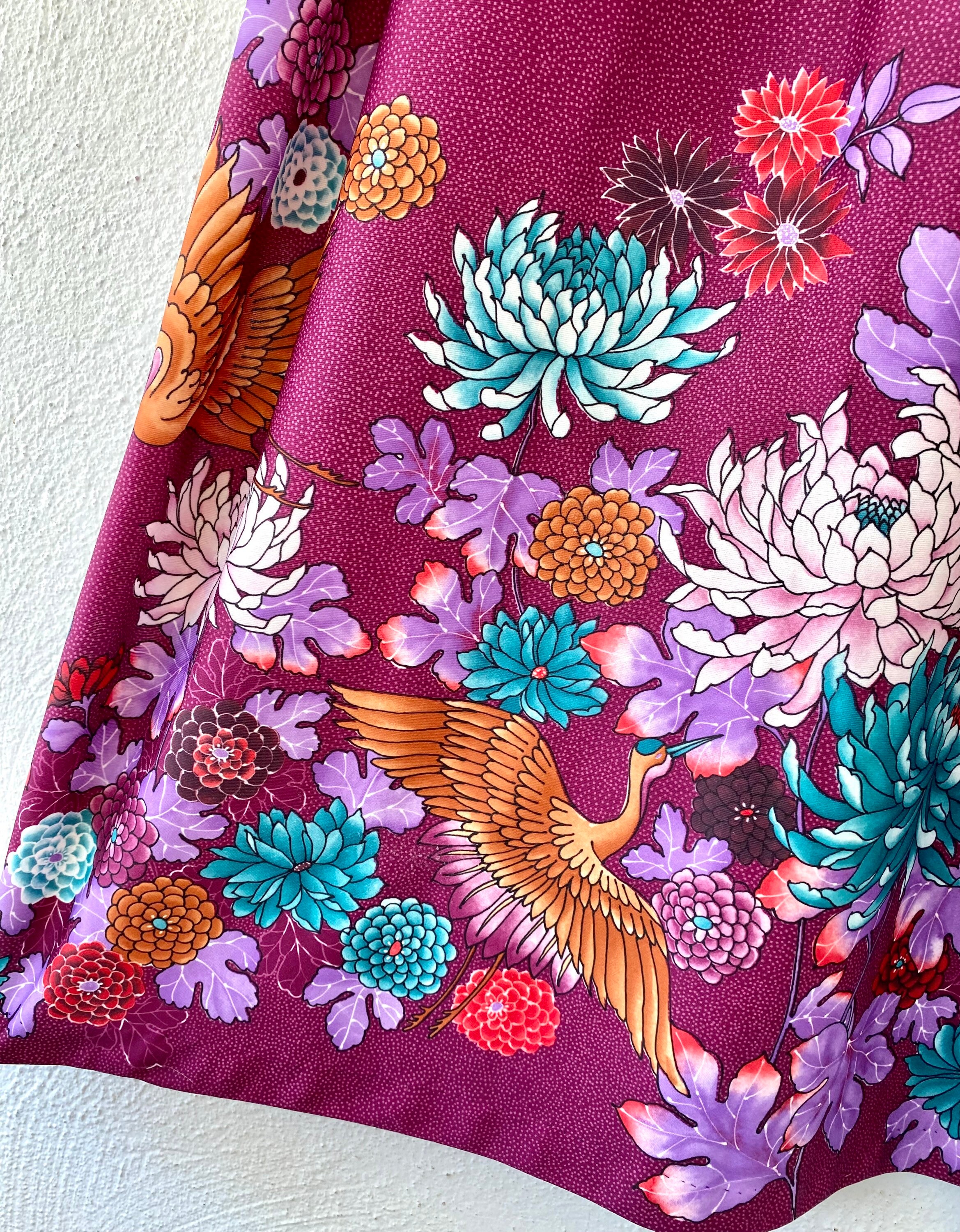 Vintage 70s Hawaii Floral Crane Dress Hawaiian Muumuu Caftan - Etsy