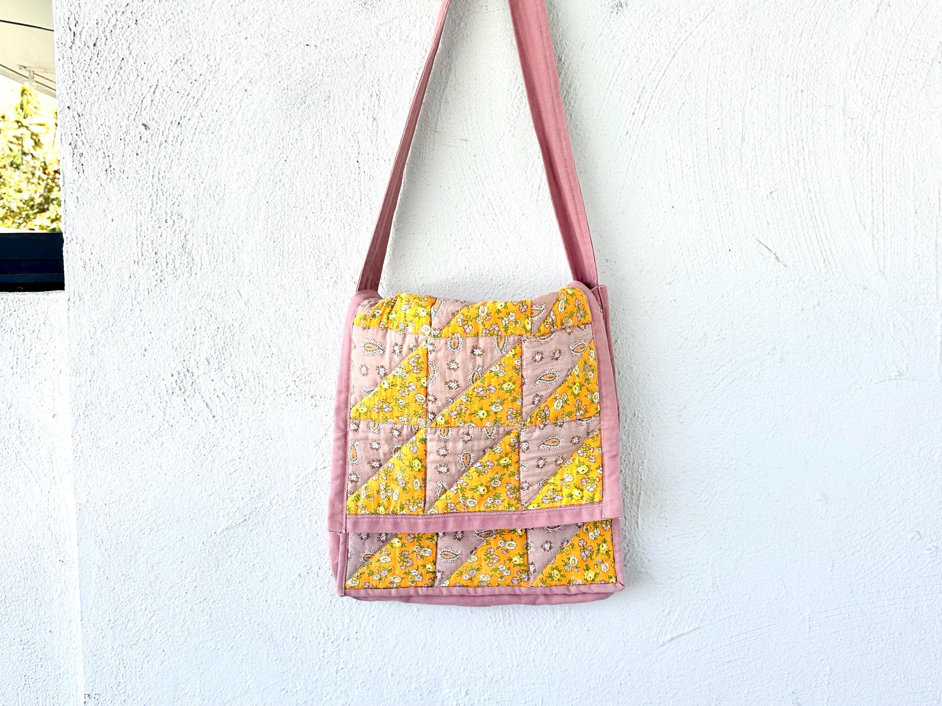 Vintage Quilt Shoulder Bag Quilted Patchwork Purse Messenger Bag 