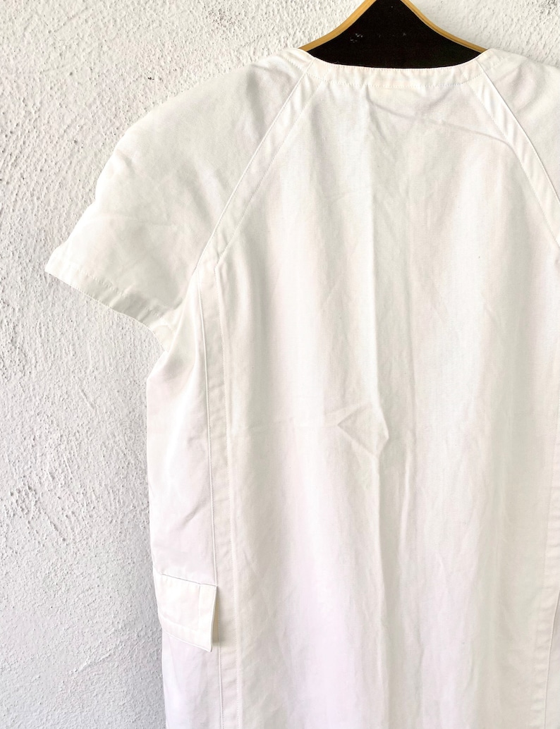 Vintage Courreges Mod White Dress 90s does 60s Space Age Dress image 9