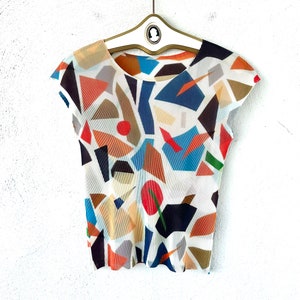 Vintage Issey Miyake Pleats Please Top // Y2k Abstract Geometric Artsy Shirt