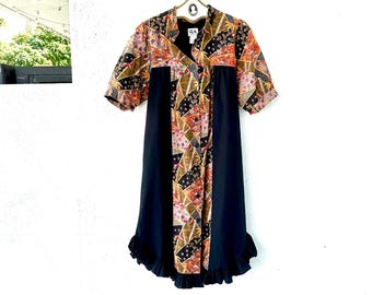Vintage 70s 80s Hawaiian Rainbow Floral Muumuu 1970s 1980s Hawaii ...