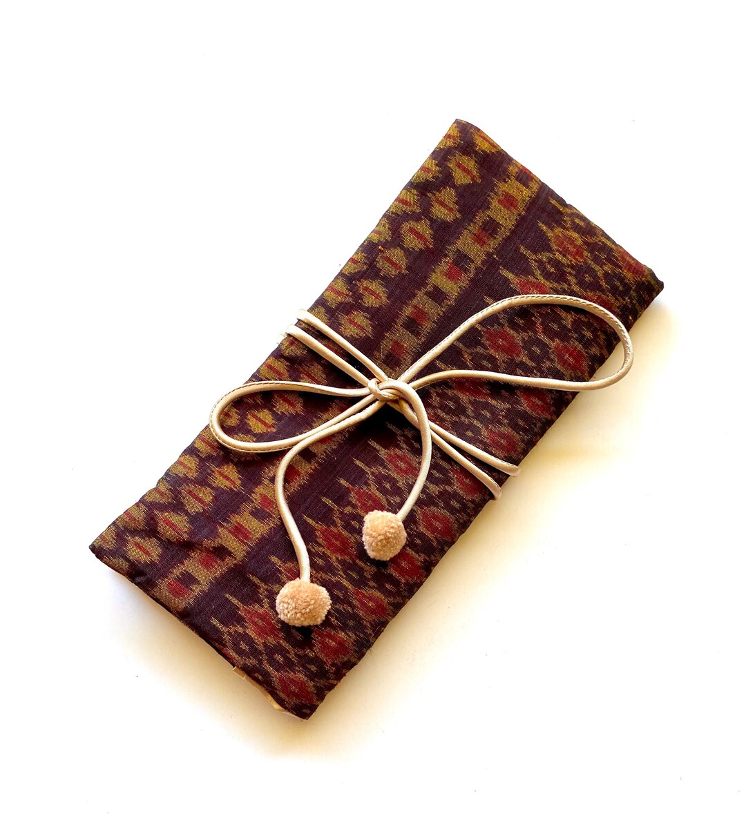 Vintage Ikat Silk Jewelry Roll Accessories Organizer Cosmetic Case Pouch Etsy