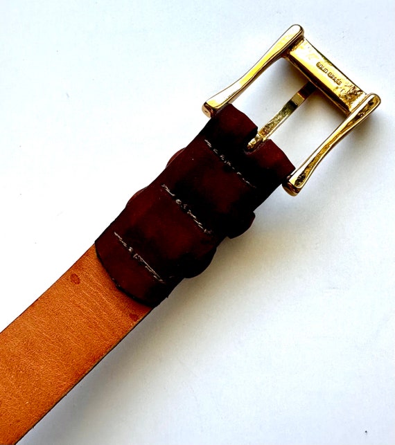 Vintage Martin Dingman Suede Leather Belt // Brow… - image 9
