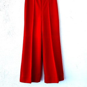 ヴィンテージ 70 年代 ベルボトム レッド ワイド ハイウエスト パンツ 1970 年代
