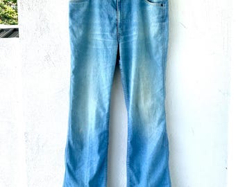 Vintage 70s Levis Jeans Orange Tab 1970s Back Pocket Stitching Denim