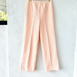 Vintage 70s Striped Polyester Knit Pants Pink