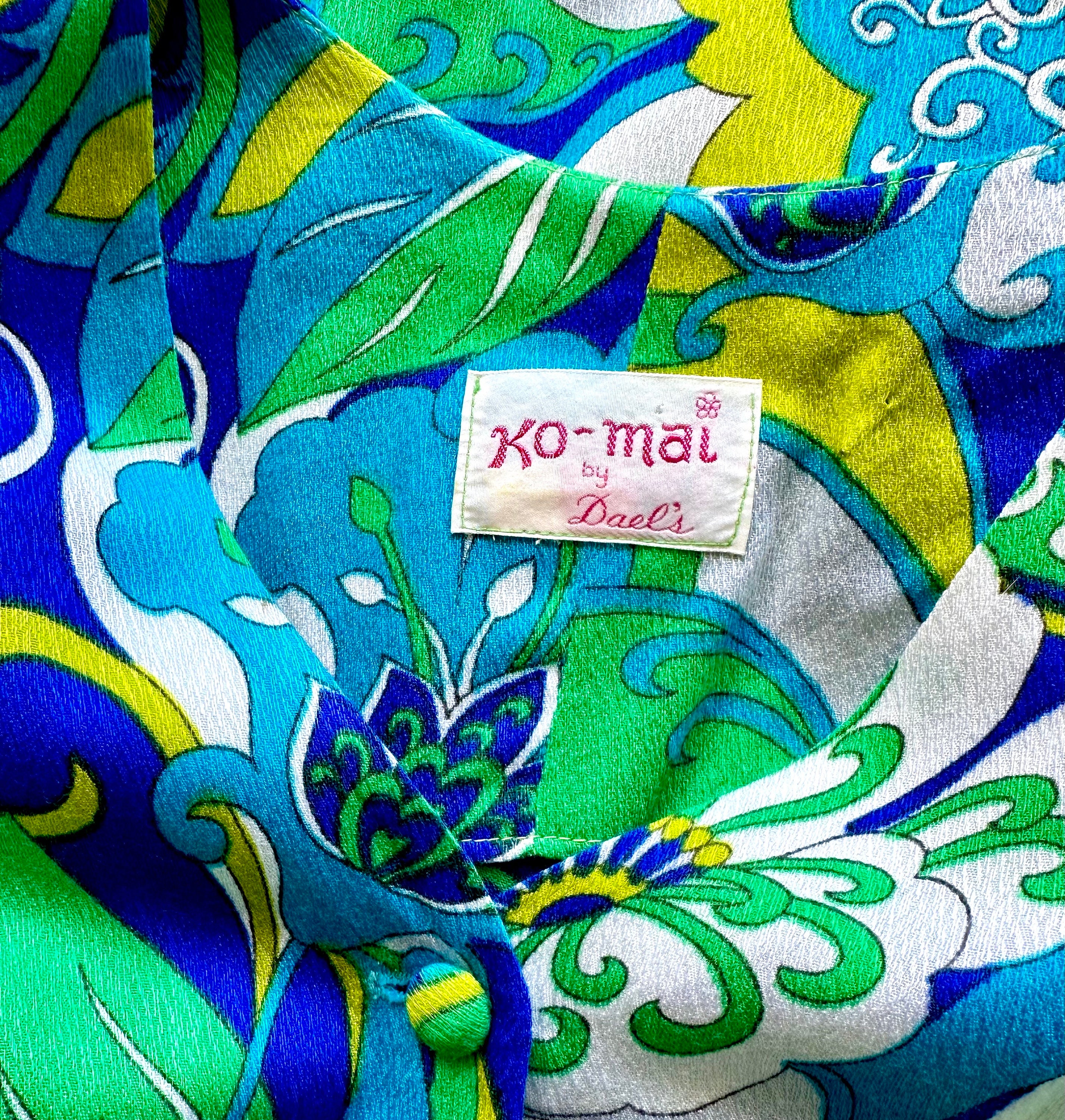 Vintage 60s 70s Hawaiian Bright Bold Floral Dress 1960s 1970s Hawaii ...