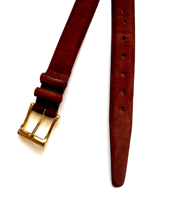 Vintage Martin Dingman Suede Leather Belt // Brow… - image 5