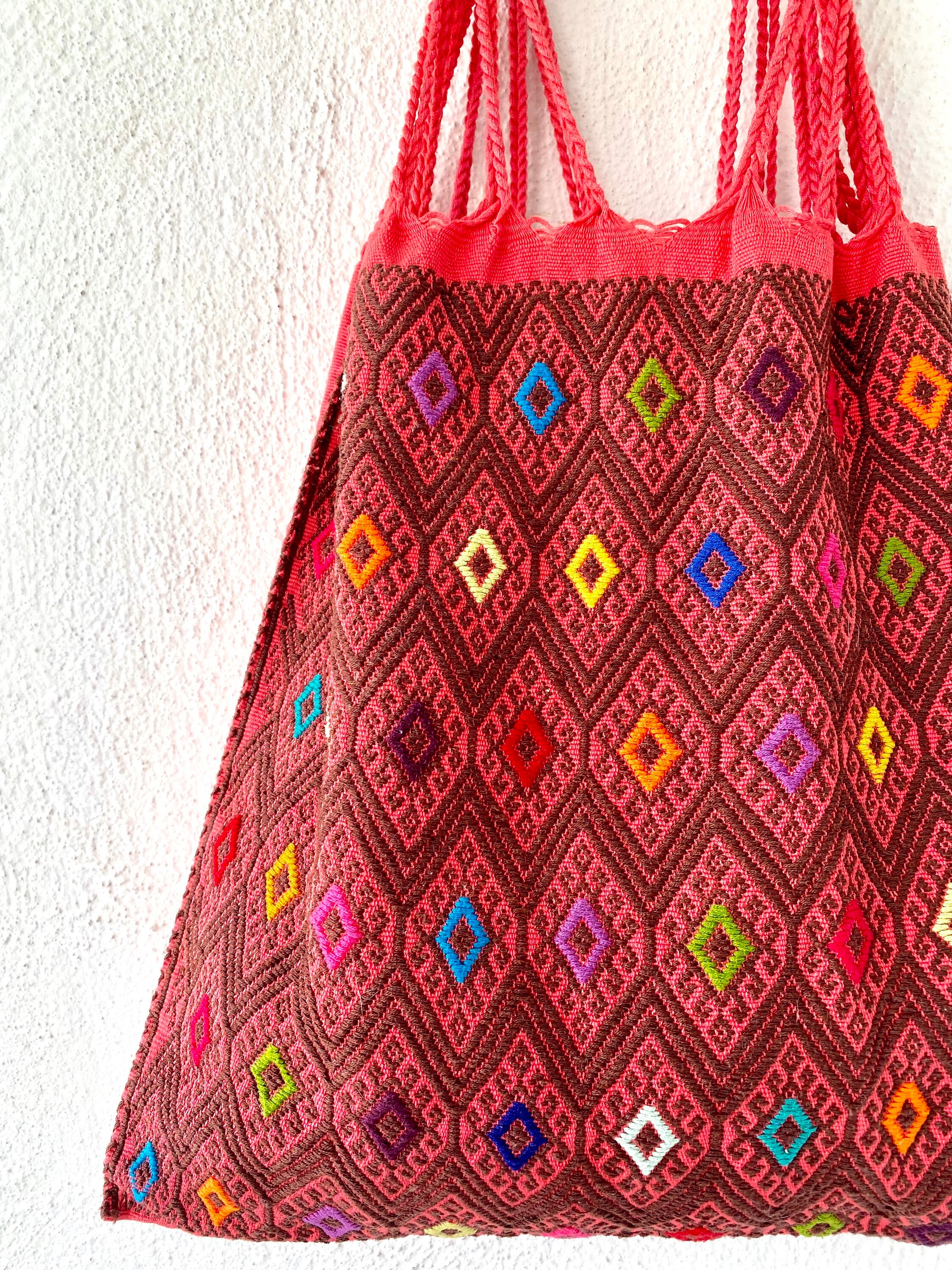 Vintage Boho Bag - Pink Bohemian Shoulder Bag Made With Vintage Fabrics