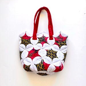 Bolsa de colcha vintage com estrelas, bolsa de retalhos acolchoada