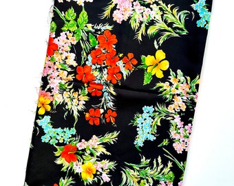 Vintage 60er 70er Jahre Hawaii Blumen Stoff ALLH Hibiscus Aloha Shirt Stoff