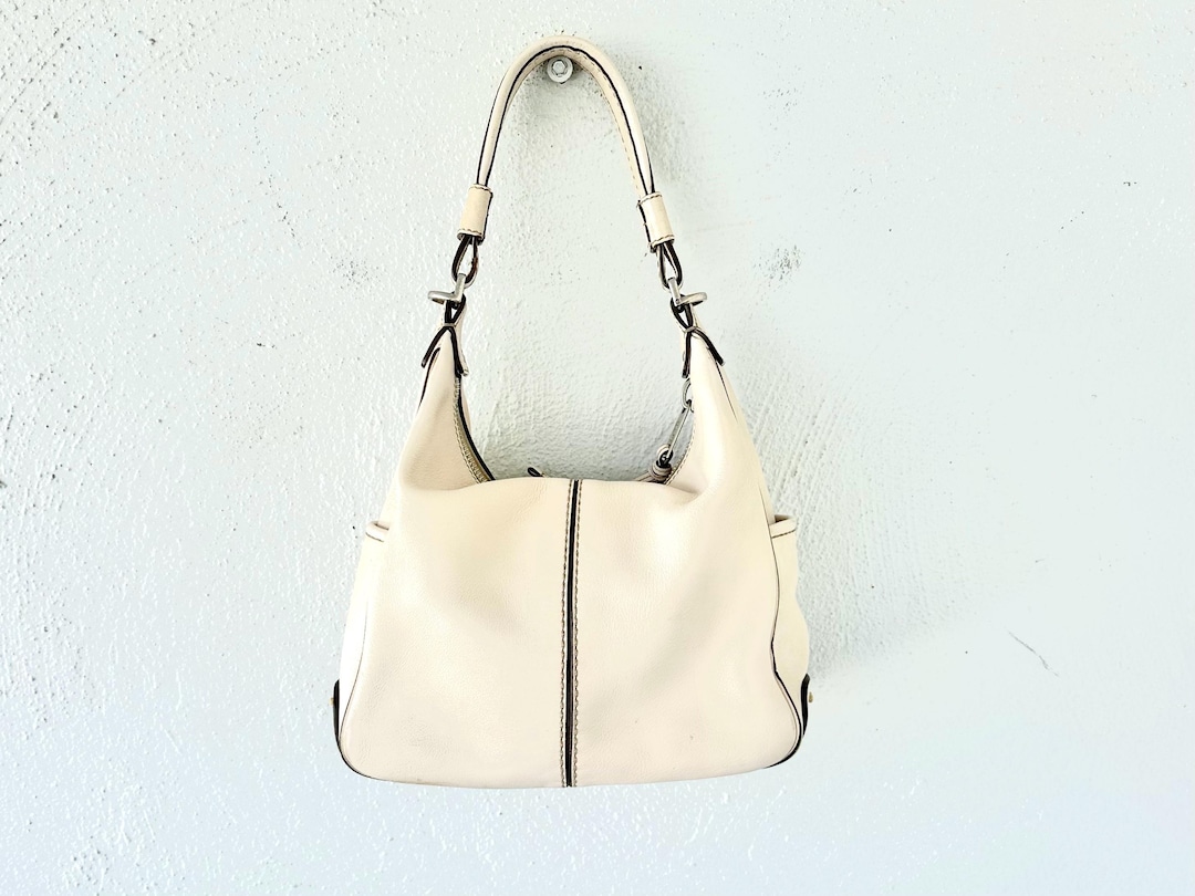 Sac à Main TOD'S Vintage - Grand Modèle En Toile Et Cuir Noir - Porté épaule - Authentique Et En Parfait état D'occasion