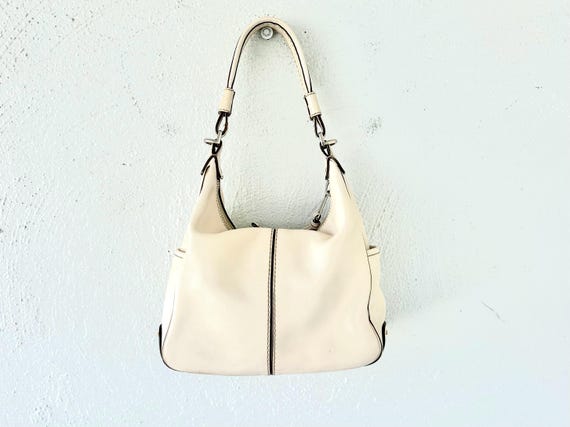 Chloé Kerala Handbag White Leather y2k Vintage Tod's Micky Leather