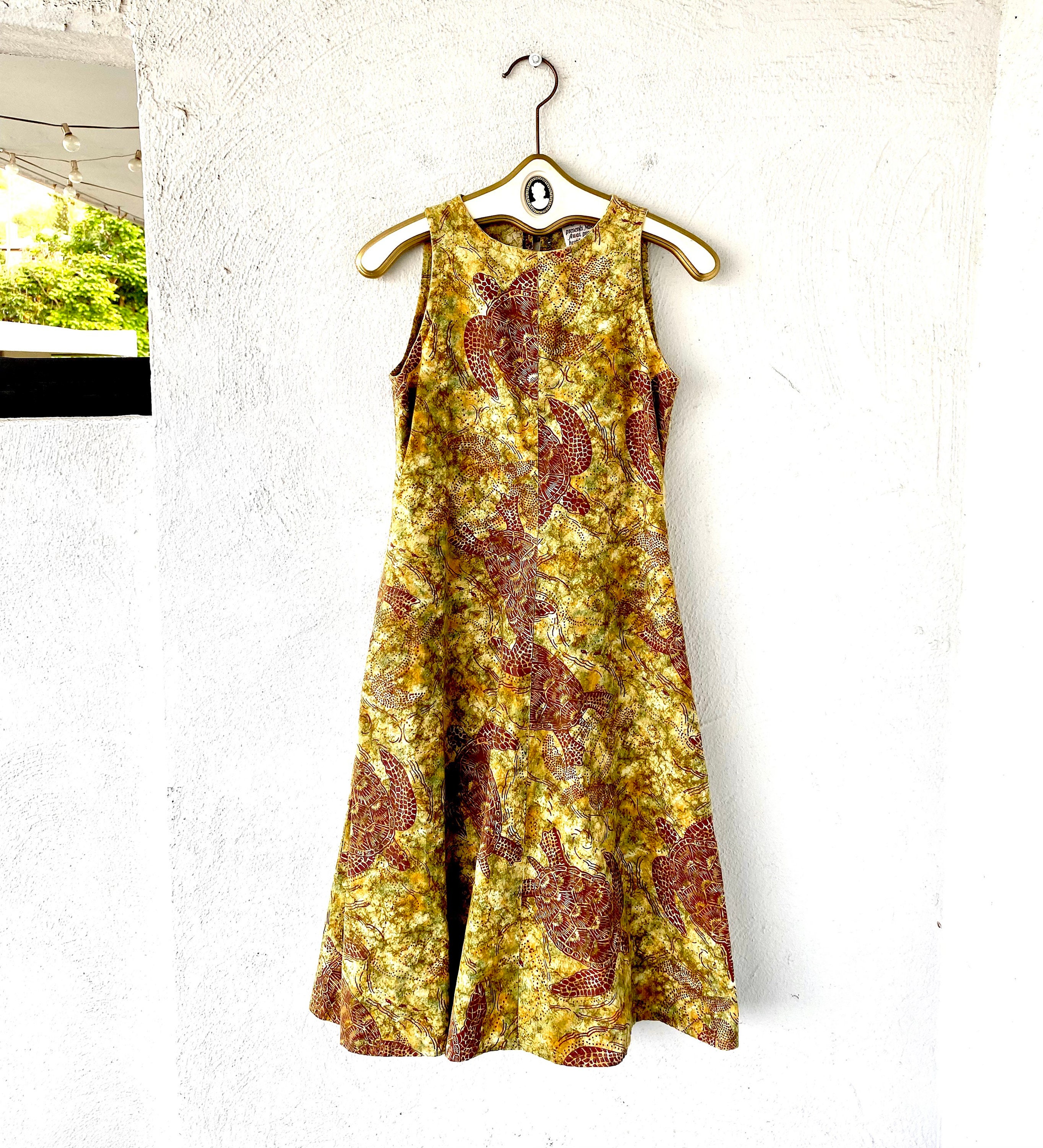 Vintage Nakeu Awai Hawaiian Honu Sea Turtle Dress - Etsy