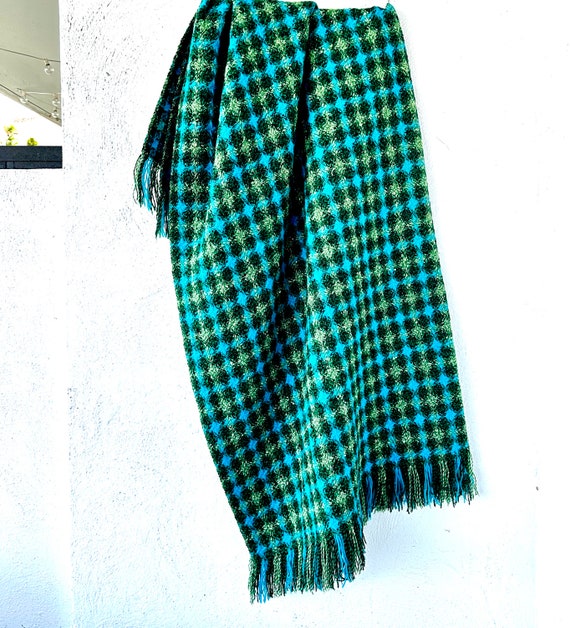 Vintage Pendleton Handwoven Blanket Blue Green Fuzzy Soft Throw Hippie Picnic Camping Blanket Etsy Canada