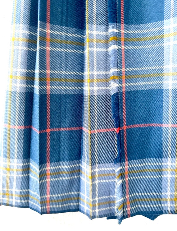 Vintage Scottish Kilt Plaid Pleated Wool Skirt - image 4