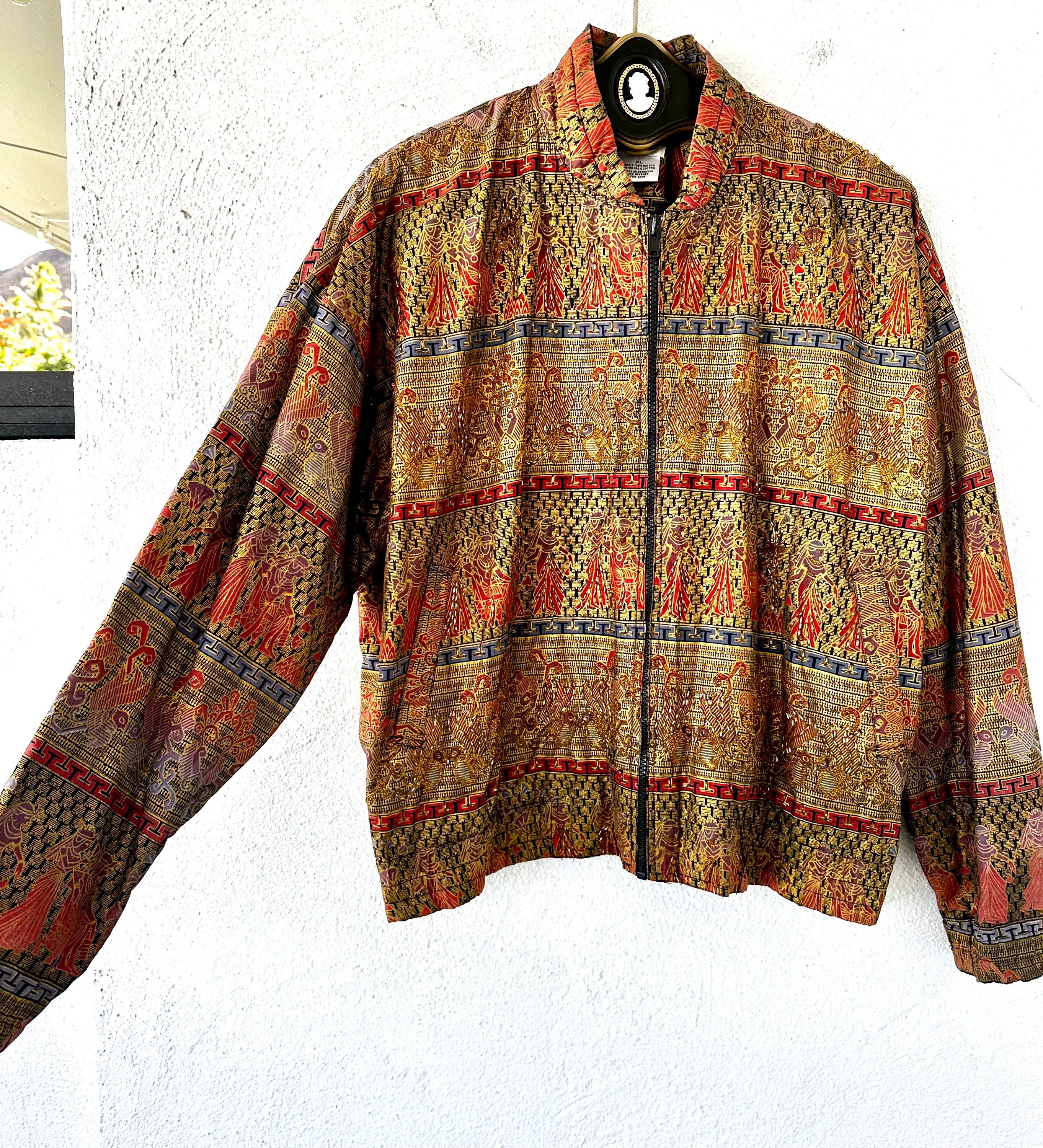 Gilet Ethnique Femme Motif Egypte Antique - Taille L, Deux Poches, Neuf Sans étiquette