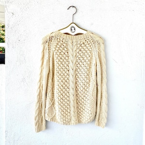Vintage 60er Jahre Fischer Pullover in Weiß