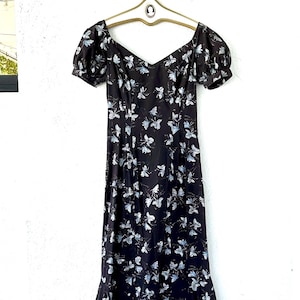 Vintage Alfred Shaheen 1950s Hawaiian Dress Metallic Floral Black Hawaii Muumuu 50s Asian Wiggle Dress
